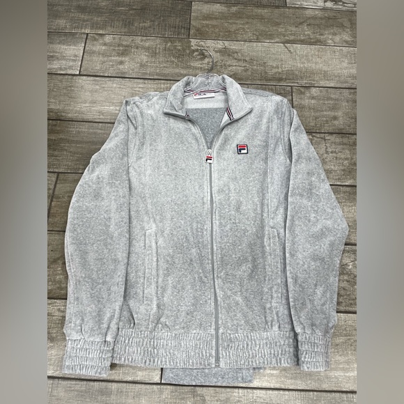 Last One - Men’s Fila Heather Grey Velour Tracksuit trackset - NWT - Picture 2 of 6